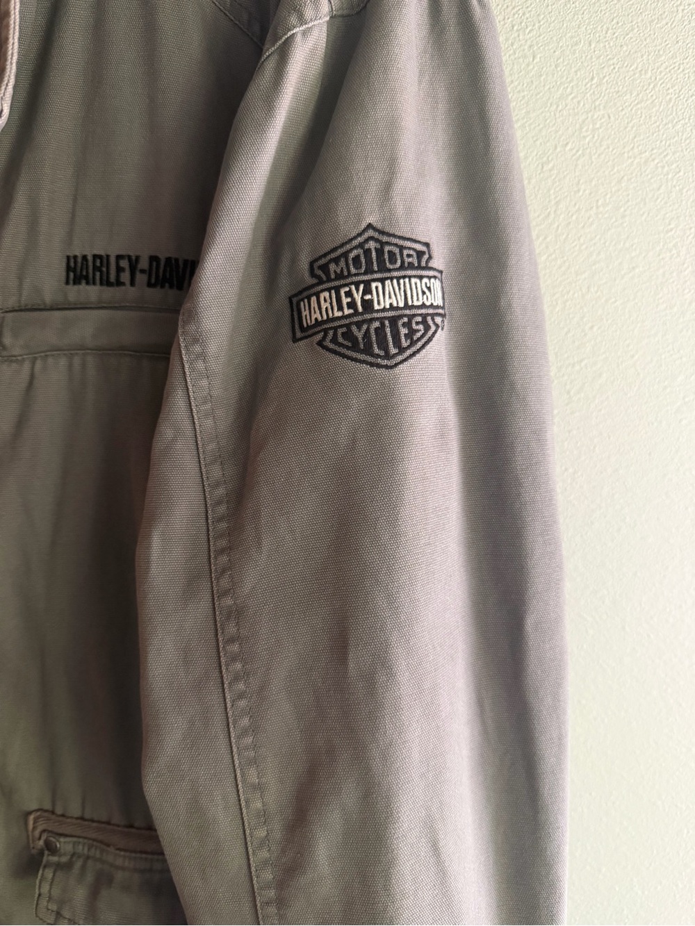 Grey Harley Davidson Jacket Mens XL Embroidered - Picture 3 of 9